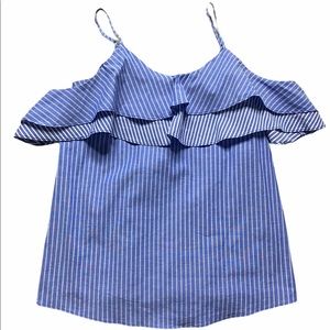 A New Day Striped Ruffled Tunic Tank Top Sz XS
